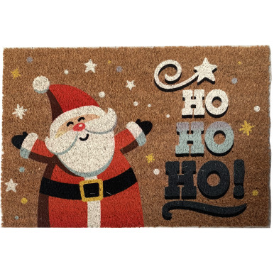 Christmas doormat 60x40 cm with Santa Claus and the writing "HO HO HO!"