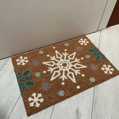 Christmas Doormat 60x40 cm with Snowflakes