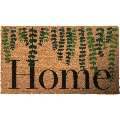 Zerbino in cocco naturale con stampa home e piante verdi cm. 70x40