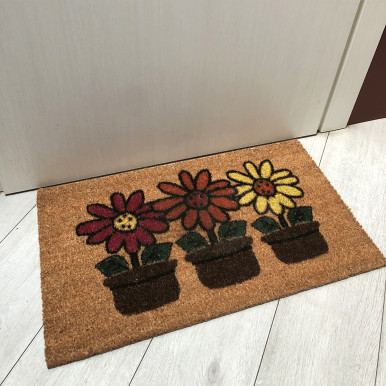 Decorative doormat "Smiling Flowers" cm. 70x40